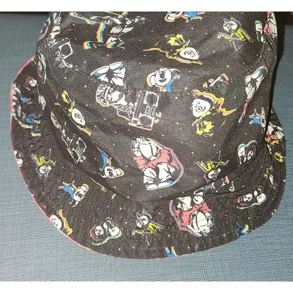 Sing 2 Bucket Hat Black Cartoon Characters Graphic Print Novelty‎